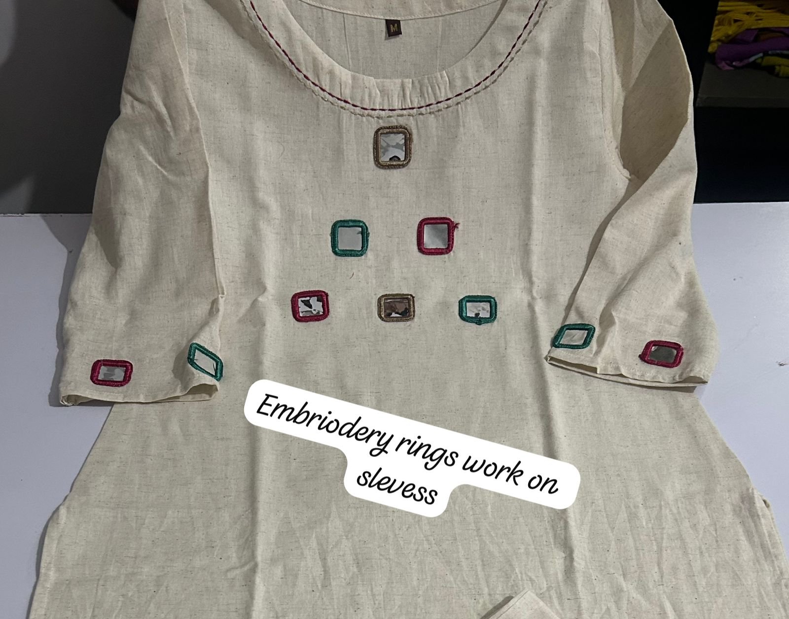 White Khadi Flex Cotton Embroidered Suit Set